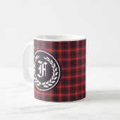 Mug Clan Fraser de Lovat Tartan moderne Monogramme (Devant gauche)