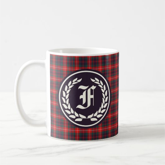 Mug Clan Fraser de Lovat Tartan moderne Monogramme (Gauche)