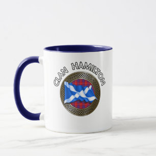 Mug Clan Hamilton Tartan Knot & Flag