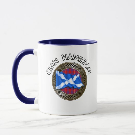 Mug Clan Hamilton Tartan Knot & Flag (Gauche)