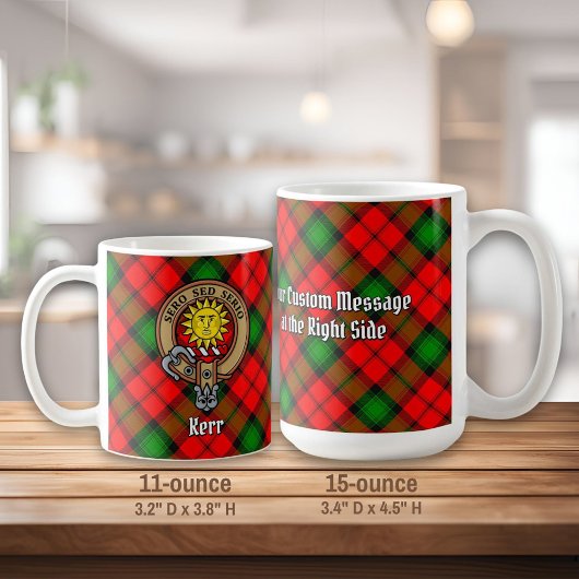 Mug Clan Kerr Crest sur Tartan