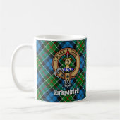 Mug Clan Kirkpatrick Crest sur Tartan (Gauche)