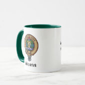 Mug Clan Kirkpatrick Crest sur Tartan (Devant gauche)