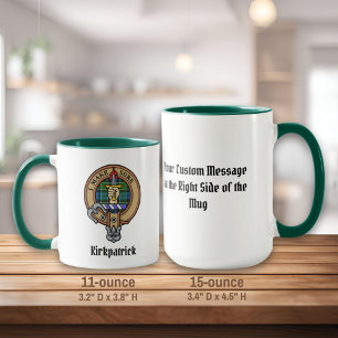 Mug Clan Kirkpatrick Crest sur Tartan
