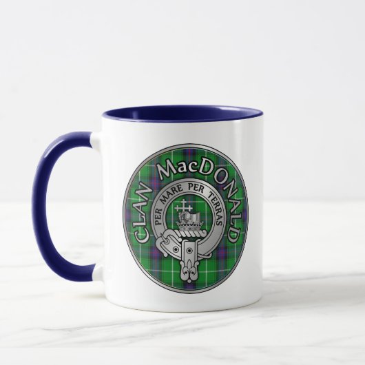Mug Clan MacDonald Crest & Tartan (Gauche)