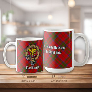 Mug Clan MacDonald de Keppoch Crest sur Tartan