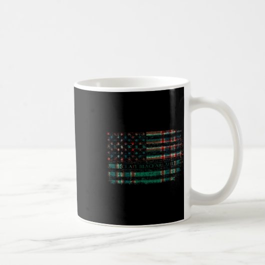 Mug Clan Macfarlane Chasse Scottish Tartan Us Drapeau (Droite)