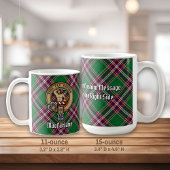 Mug Clan MacFarlane Crest sur Tartan de chasse moderne
