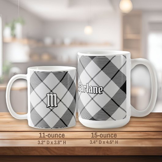 Mug Clan MacFarlane Tartan noir et blanc