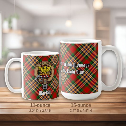 Mug Clan MacGill Crest sur Tartan