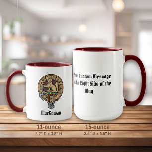 Mug Clan MacGowan Crest sur Tartan