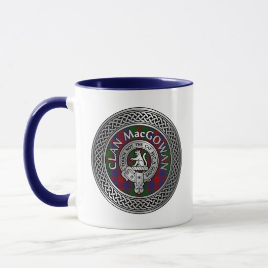 Mug Clan MacGowan Crest & Tartan Knot (Gauche)