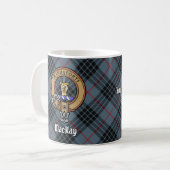 Mug Clan MacKay Crest sur Blue Tartan (Devant gauche)
