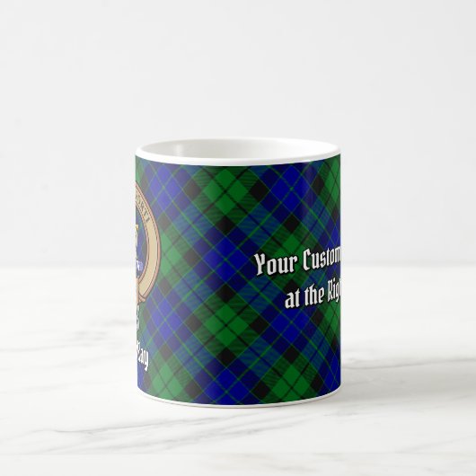 Mug Clan MacKay Crest sur Tartan (Centre)