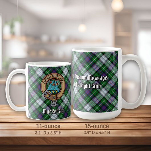 Mug Clan MacKenzie Crest sur Tartan de robe