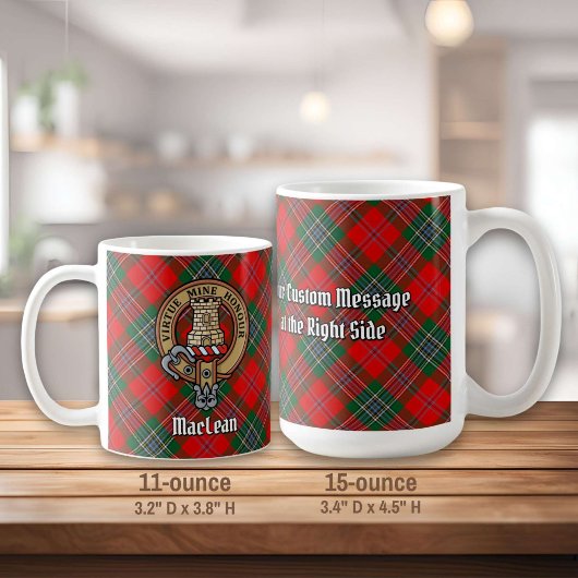 Mug Clan MacLean Crest sur Tartan