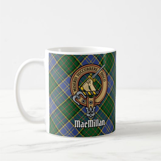 Mug Clan MacMillan Crest sur la chasse Tartan (Gauche)