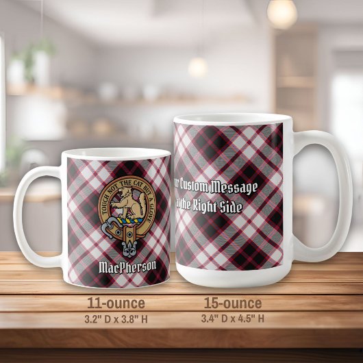 Mug Clan MacPherson Crest sur la chasse Tartan