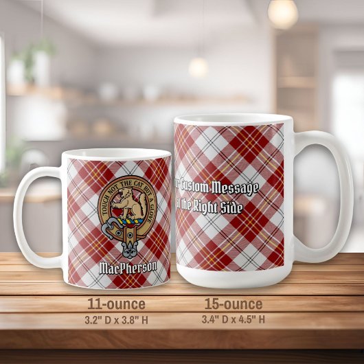 Mug Clan MacPherson Crest sur la robe rouge Tartan