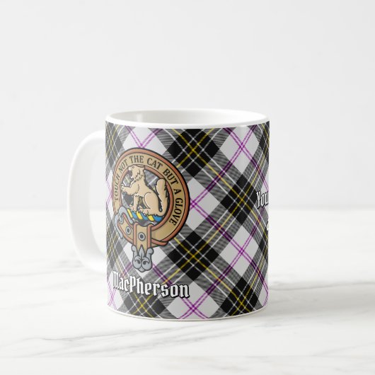 Mug Clan MacPherson Crest sur le tatan de robe (Devant gauche)