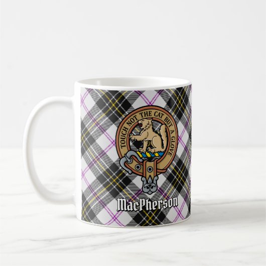 Mug Clan MacPherson Crest sur le tatan de robe (Gauche)
