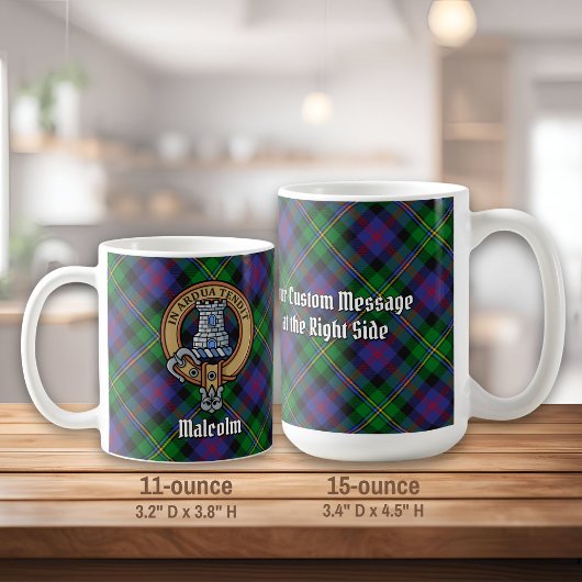 Mug Clan Malcolm Crest over Tartan