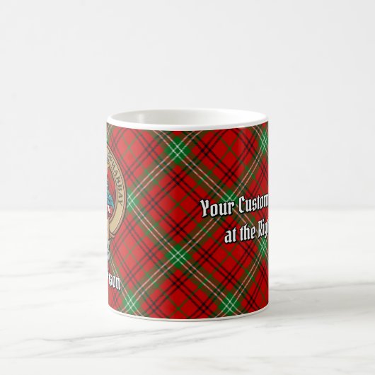 Mug Clan Morrison Crest sur Red Tartan (Centre)