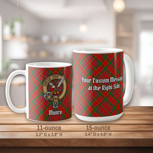 Mug Clan Munro Crest over Tartan