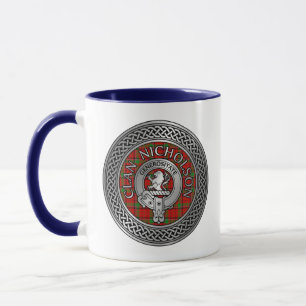 Mug Clan Nicholson Crest & Tartan Knot