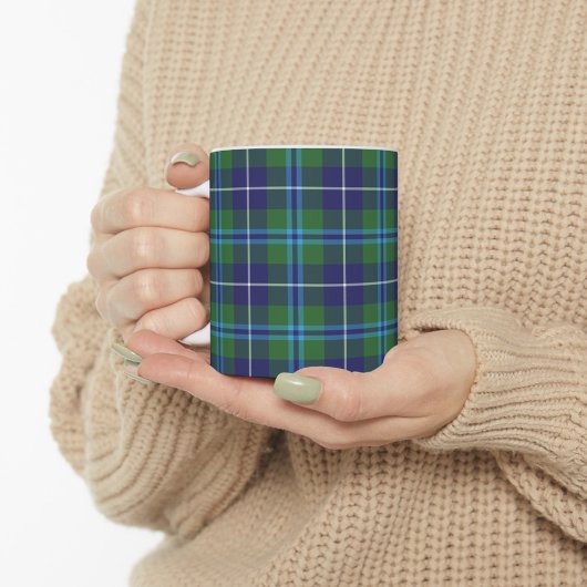 Mug Clan Plaid Douglas Tartan Bleu Vert Check