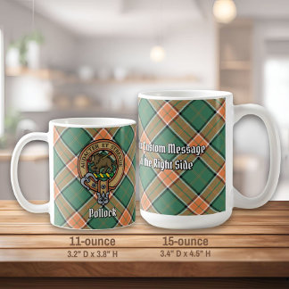Mug Clan Pollock Crest sur Tartan