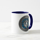 Mug Clan Ramsay Crest & Hunting Tartan Knot (Devant droit)