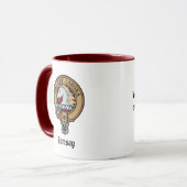 Mug Clan Ramsay Crest sur Red Tartan (Devant gauche)