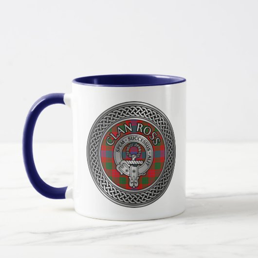 Mug Clan Ross Crest & Tartan Knot (Gauche)