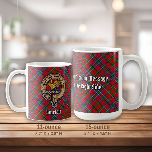 Mug Clan Sinclair Crest sur Red Tartan