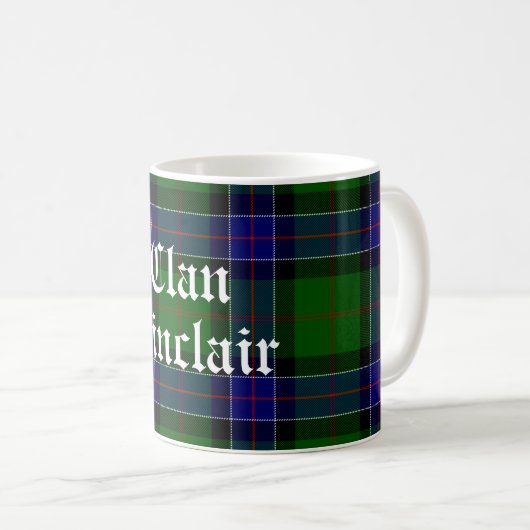 Mug Clan Sinclair Tartan personnalisable (Devant droit)