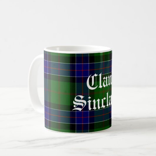 Mug Clan Sinclair Tartan personnalisable (Devant gauche)
