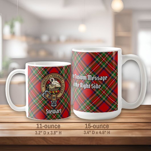 Mug Clan Stewart Crest sur Royal Tartan