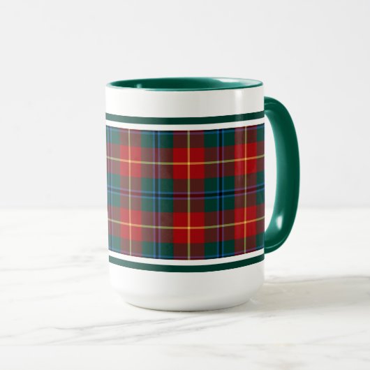 Mug Clan Turnbull Tartan Forest Vert et Rouge Plaid (Devant droit)