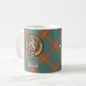 Mug Clan Wilson Crest au-dessus de Tartan antique (Devant gauche)