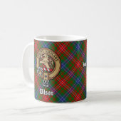Mug Clan Wilson Crest sur Tartan moderne (Devant gauche)