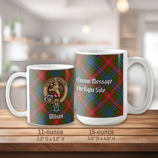 Mug Clan Wilson Crest sur Tartan moderne