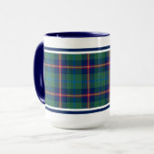 Mug Clan Young Tartan Vert et bleu Plaid (Devant gauche)