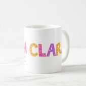 Mug Clara Girls nom signifiant étoiles de fleurs viole (Devant droit)