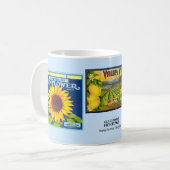 Mug - Claremont CA - Fruit Crate Étiquettes (Devant gauche)