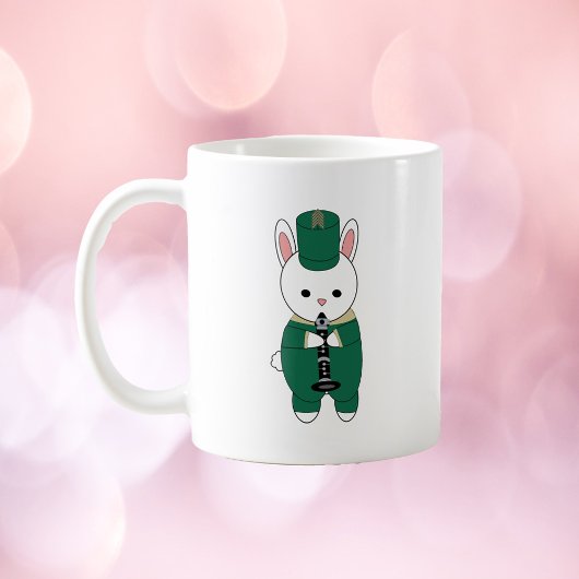 Mug Clarinet Bunny Rabbit Marche Bande Vert Or