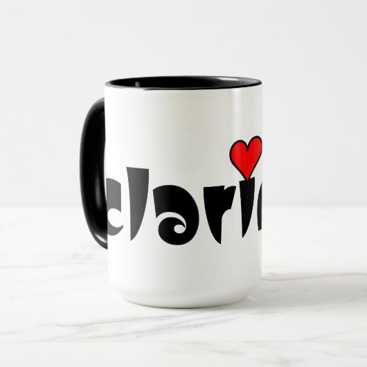Mug Clarinet Petit Coeur (Devant gauche)