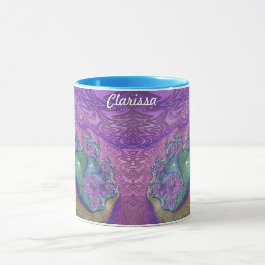 Mug ~ CLARISSA ~ GLOSSY 3D Vert brillant bleu pourpre (Centre)