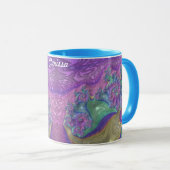 Mug ~ CLARISSA ~ GLOSSY 3D Vert brillant bleu pourpre (Devant droit)