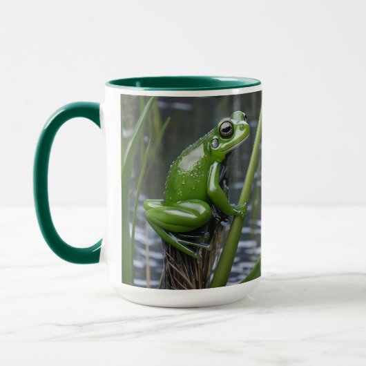 Mug "Clarté cristalline : Grenouille verte en verre su (Gauche)
